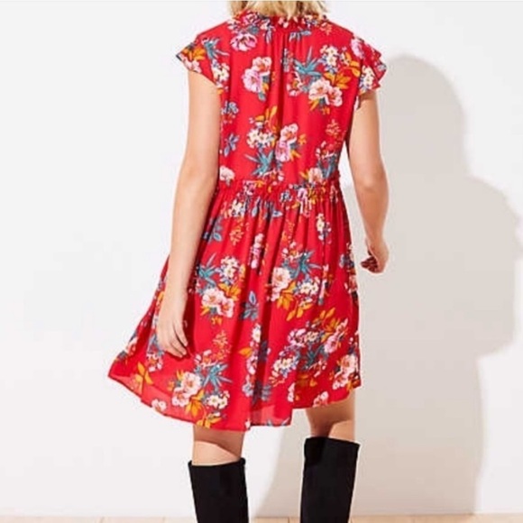 Loft dress new with tags! Size small women’s. Red with fun floral print. - Picture 7 of 10